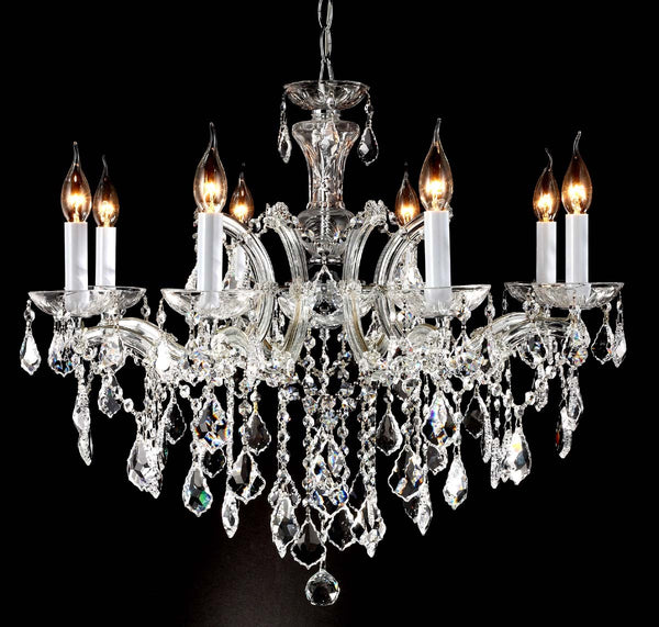 8 Lights Maria Theresa crystal chandelier dressed with clear crystals