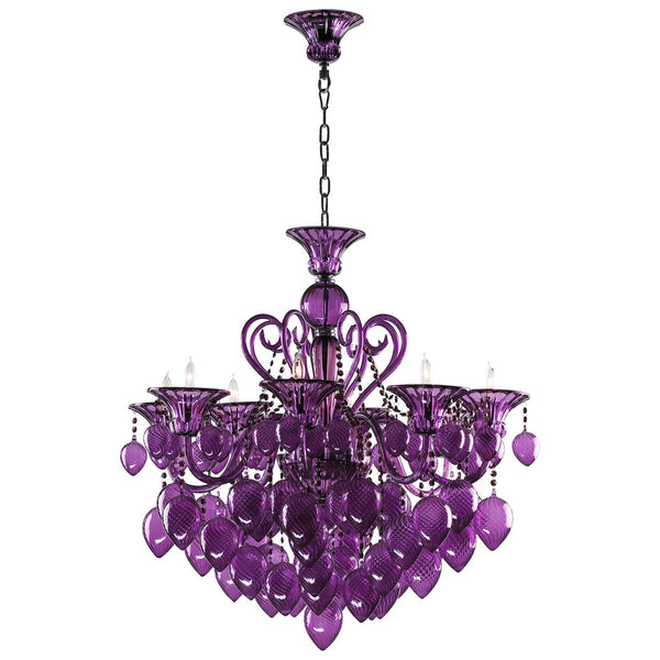 Cyan Design Bella Vetro Purple Eight-Light Chandelier