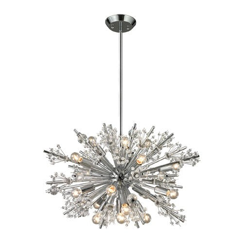 Starburst Polished Chrome 19-Light Chandelier