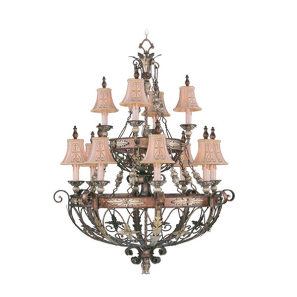 Pamplona Palacial Bronze Twelve-Light Chandelier