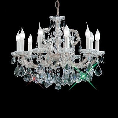 10 Light Maria Theresa Chandelier in polished chrome finish