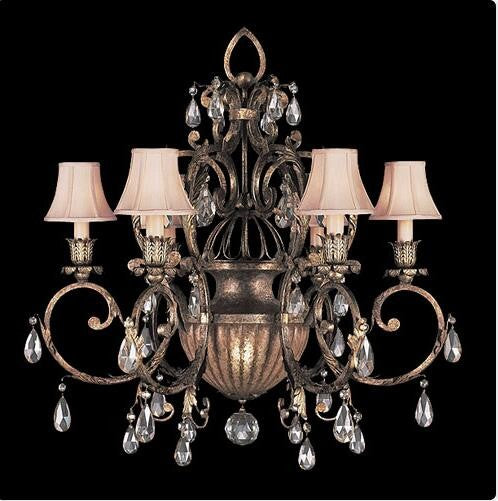 Six-Light Chandelier in Cool Moonlit Patina Finish