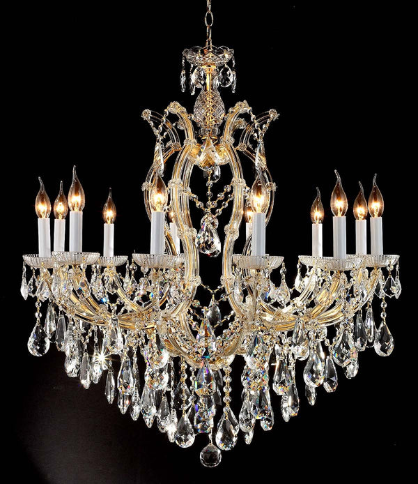 12 Lights Maria Theresa crystal chandelier dressed with clear crystals