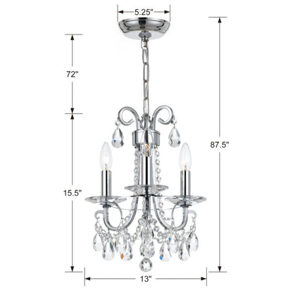 Othello Chandelier in Polished Chrome with Clear Swarovski Strass Crystals