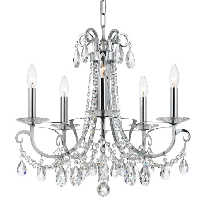 Othello Chandelier in Polished Chrome with Clear Swarovski Strass Crystals