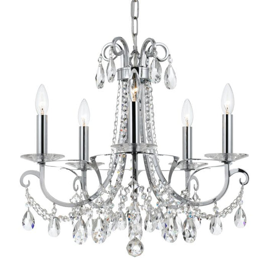 Othello Chandelier in Polished Chrome with Clear Swarovski Strass Crystals