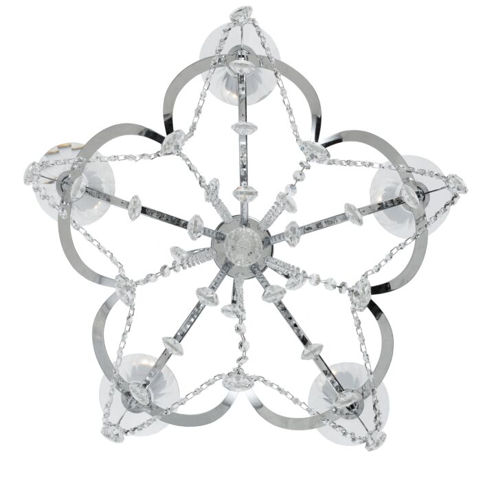 Othello Chandelier in Polished Chrome with Clear Swarovski Strass Crystals