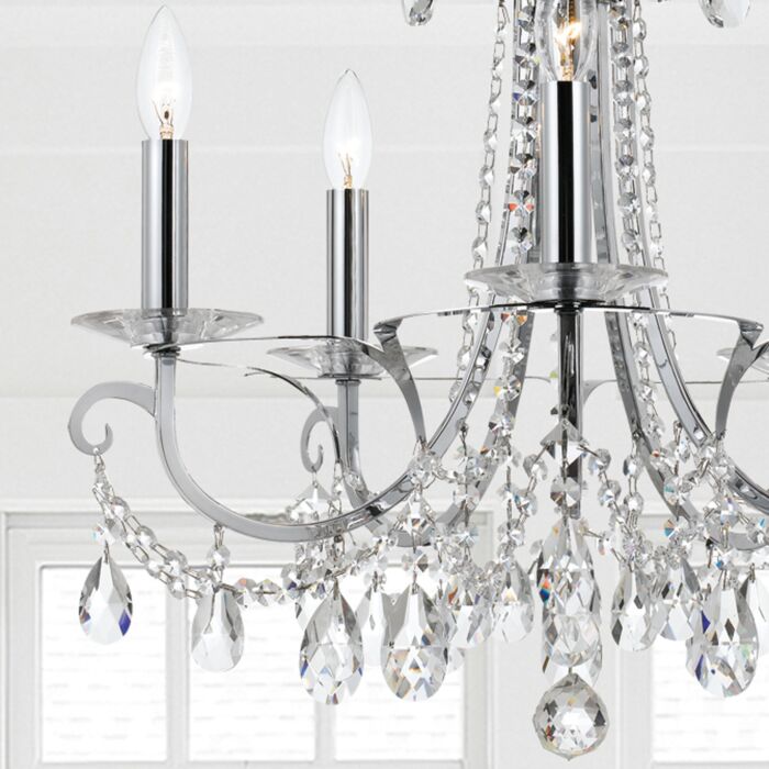 Othello Chandelier in Polished Chrome with Clear Swarovski Strass Crystals