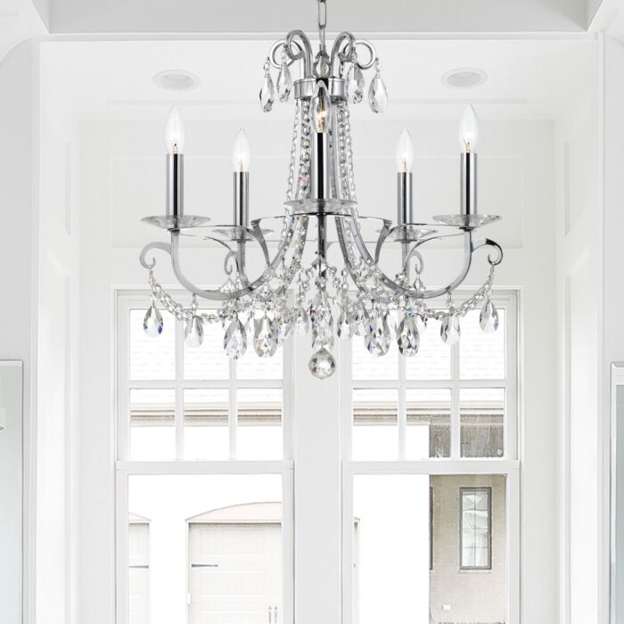 Othello Chandelier in Polished Chrome with Clear Swarovski Strass Crystals