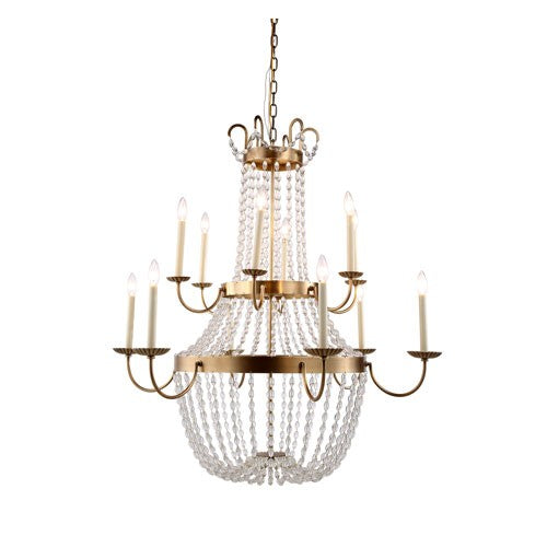 Brass 329-Inch 12-Light Chandelier