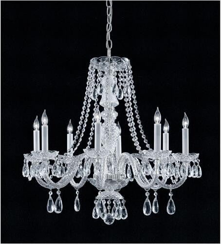 Polished Chrome Eight-Light Chandelier