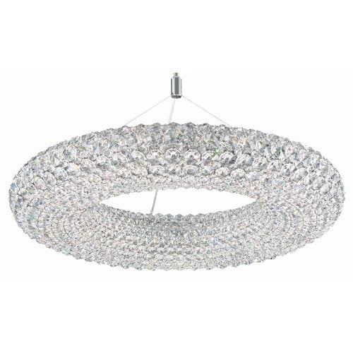 Stainless Steel 15-Light Clear Spectra Crystal Pendant Light, 25W x 13H x 25D