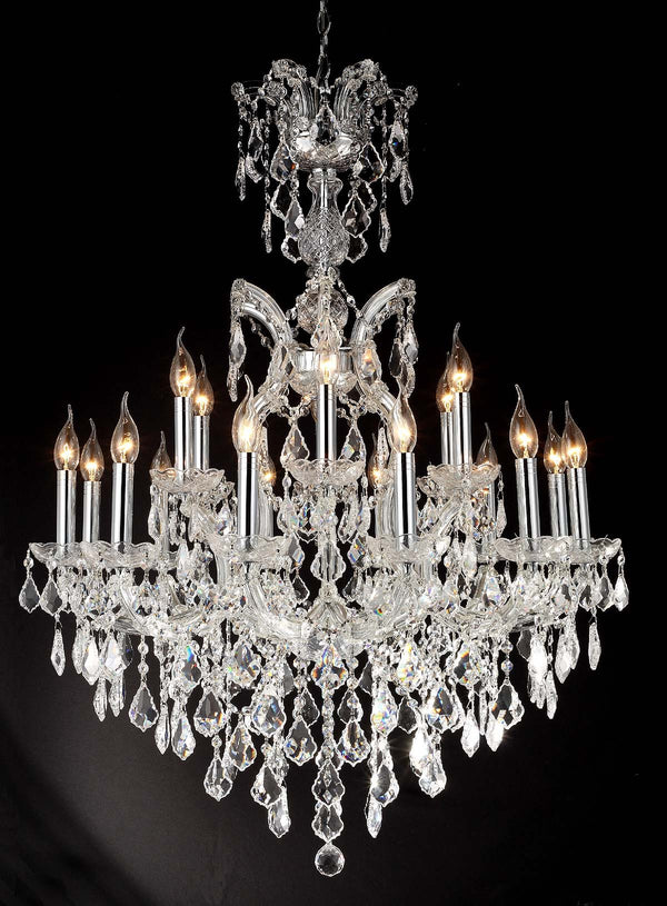 19 Lights Maria Theresa crystal chandelier dressed with clear crystals