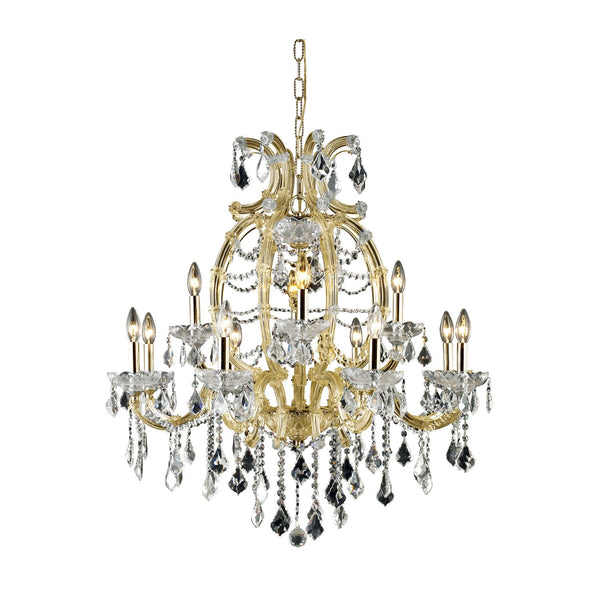 Crystal Gold 12 Light 35.5-in Chandelier