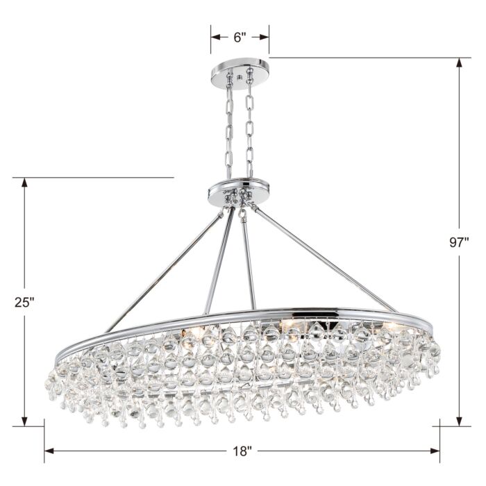 Calypso 8-Light Chandelier in Polished Chrome