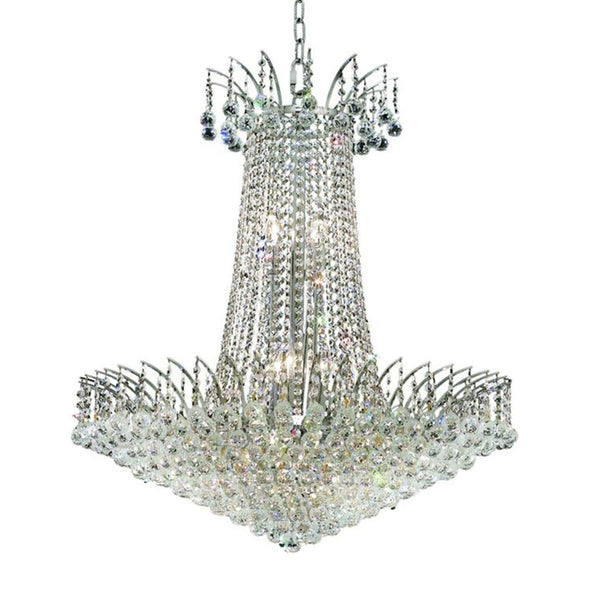 Victoria Chrome Sixteen-Light Chandelier with Clear Royal Cut Crystals