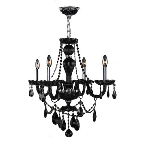 Polished Chrome Four-Light Chandelier