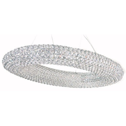 Stainless Steel 20-Light Crystal Swarovski Elements Pendant Light, 24W x 4.5H x 24D