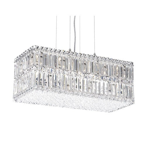 Stainless Steel 18-Light Clear Spectra Crystal Pendant Light, 24W x 9H x 24D