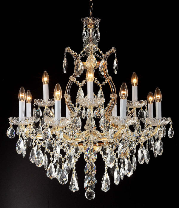 12 Lights Maria Theresa crystal chandelier dressed with clear crystals