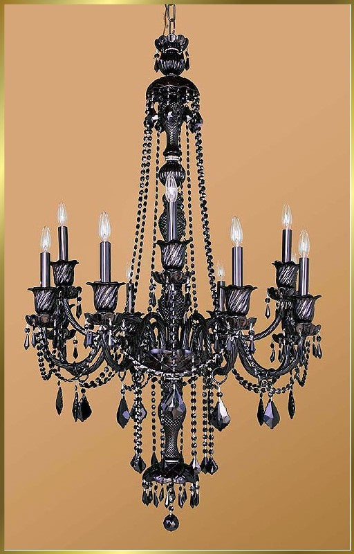 12 Lights Bohemian Crystal chandelier in black finish