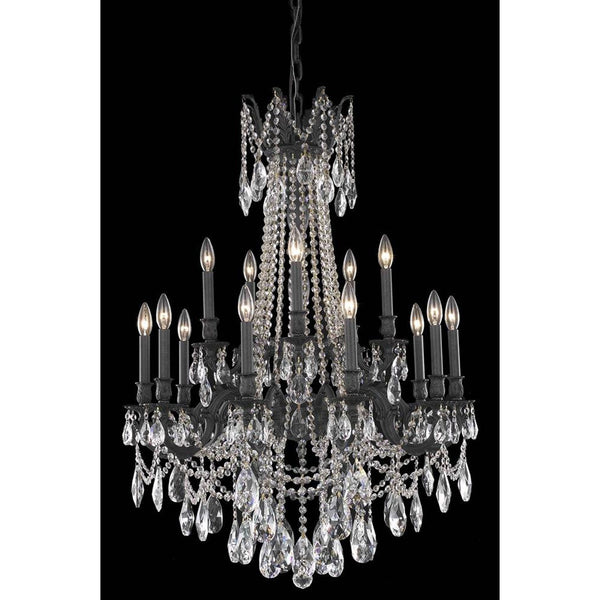 Bronze 15-Light Chandelier with Royal Cut Crystal