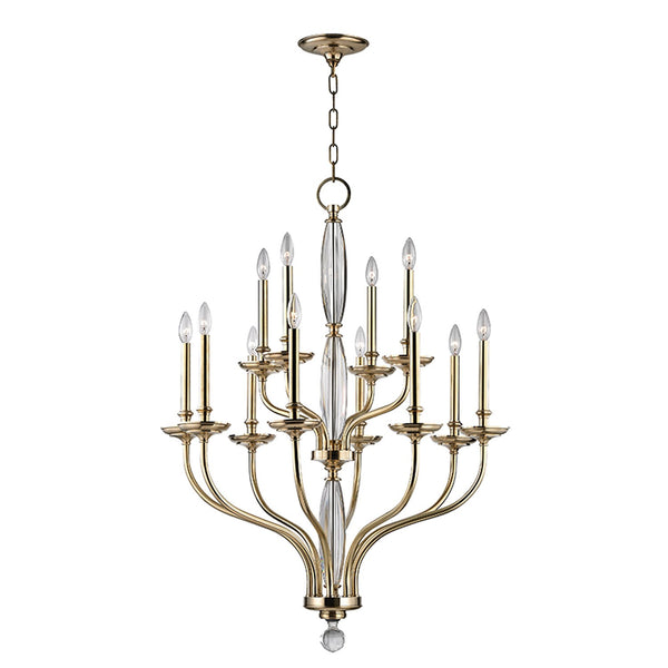 Brass Twelve-Light Chandelier