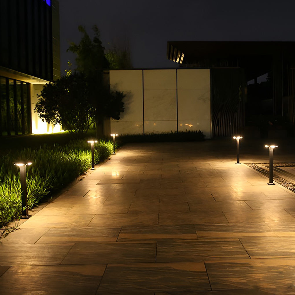 Square Waterproof LED Outdoor Black Modern Path Lights Post Lighting