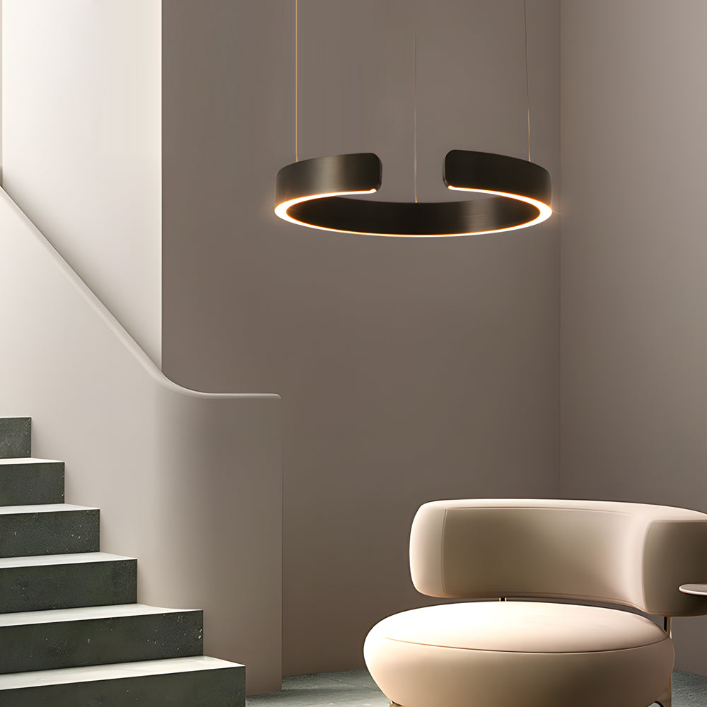 Modern C-shaped Pendant Light with Adjustable Height