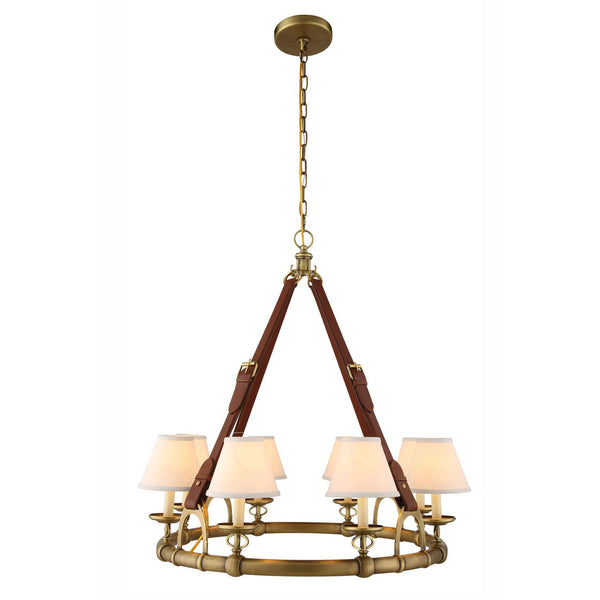 Burnished Brass Eight-Light Chandelier