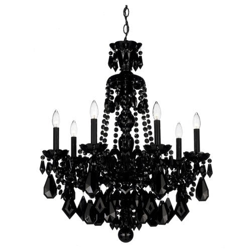 Black Heritage Handcut Crystal Chandelier, 24W x 31H x 24D