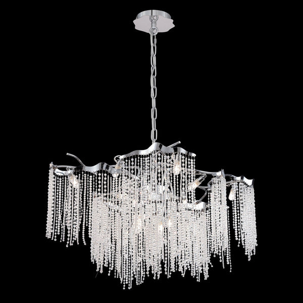 Arte Chrome 31-Inch 12-Light Chandelier