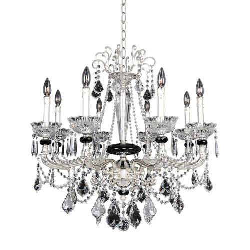 Campra Two-Tone Silver Eight-Light Chandelier with Firenze Clear Crystal