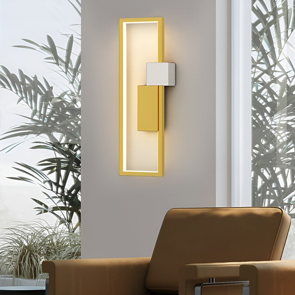 Rectangular Three-color Light LED Nordic Wall Light Fixture Wall Lamp