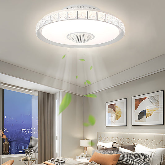 19.69'' Bladeless LED Indoor Smart Ceiling Fan with Light and Remote Control