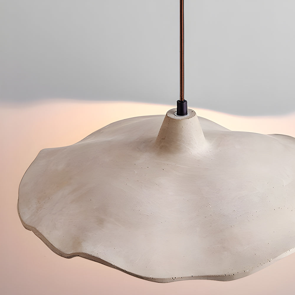 Japanese 1-Light Cement Wavy Pendant