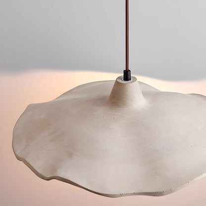 Japanese 1-Light Cement Wavy Pendant