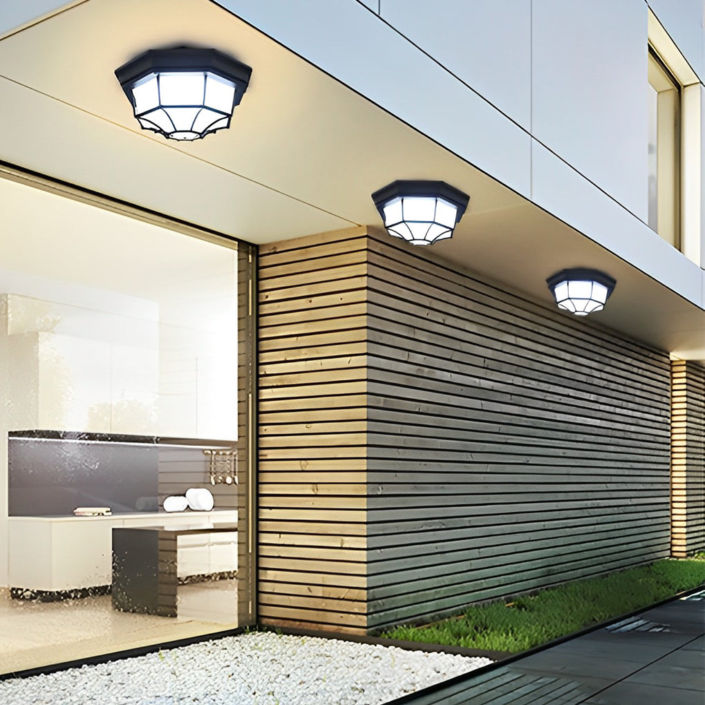 Outdoor Waterproof Aluminum Glass LED European Style Ceiling Lights