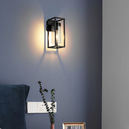 Creative Rectangular Glass Black Industrial Wall Lamp Wall Sconce Lighting