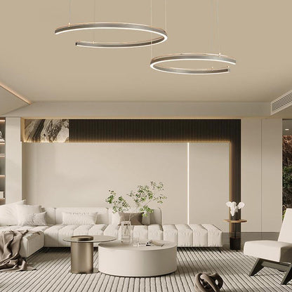 Modern Circular 2/3-Light C-Shape Suspension Ceiling Lamp