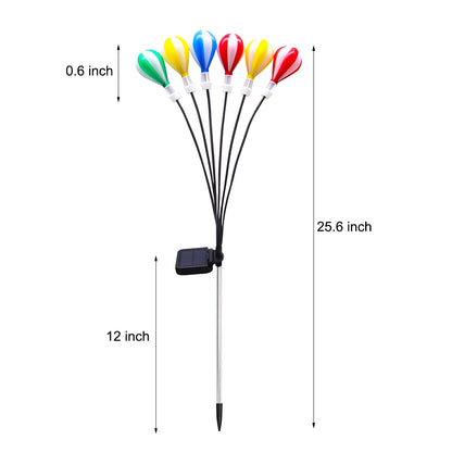 2 PCS Landscape Swinging 6LED Air Balloon Swaying Light Solar Garden Stake Lights