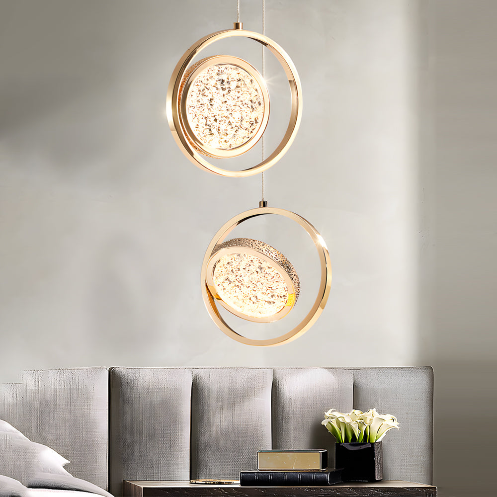 Round 270° Rotating Acrylic Luxury 3 Step Dimming Modern Pendant Lights