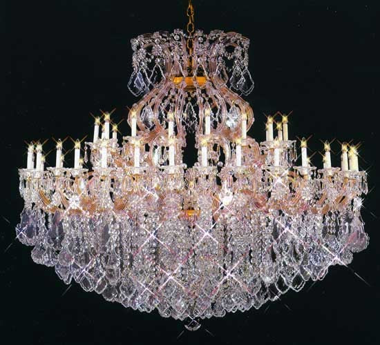 Maria Theresa chandelier dressed with fantastic crystal in gold plated finish