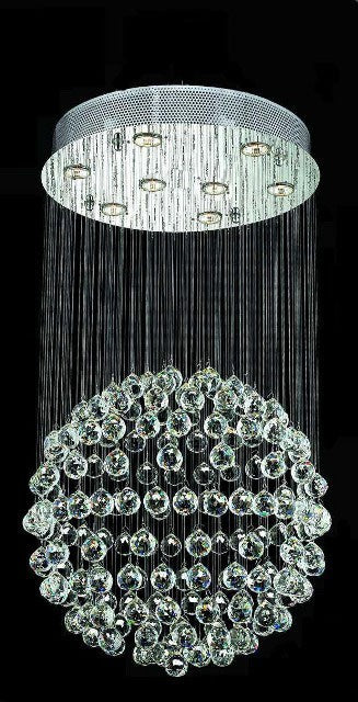 Contemporary galaxy Crystal Chandelier with polished chrome base