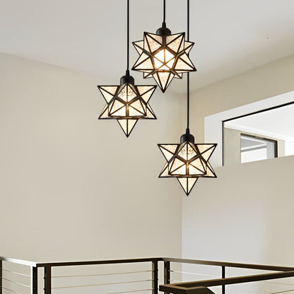 Creative Five-Pointed Star Three Step Dimming Modern Pendant Lights