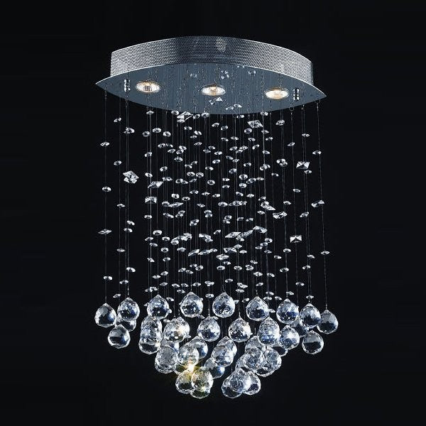 Contemporary Crystal Chandelier in polished chrome finish