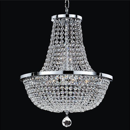 Silver Pearl Eight-Light Chandelier with Signature Crystal