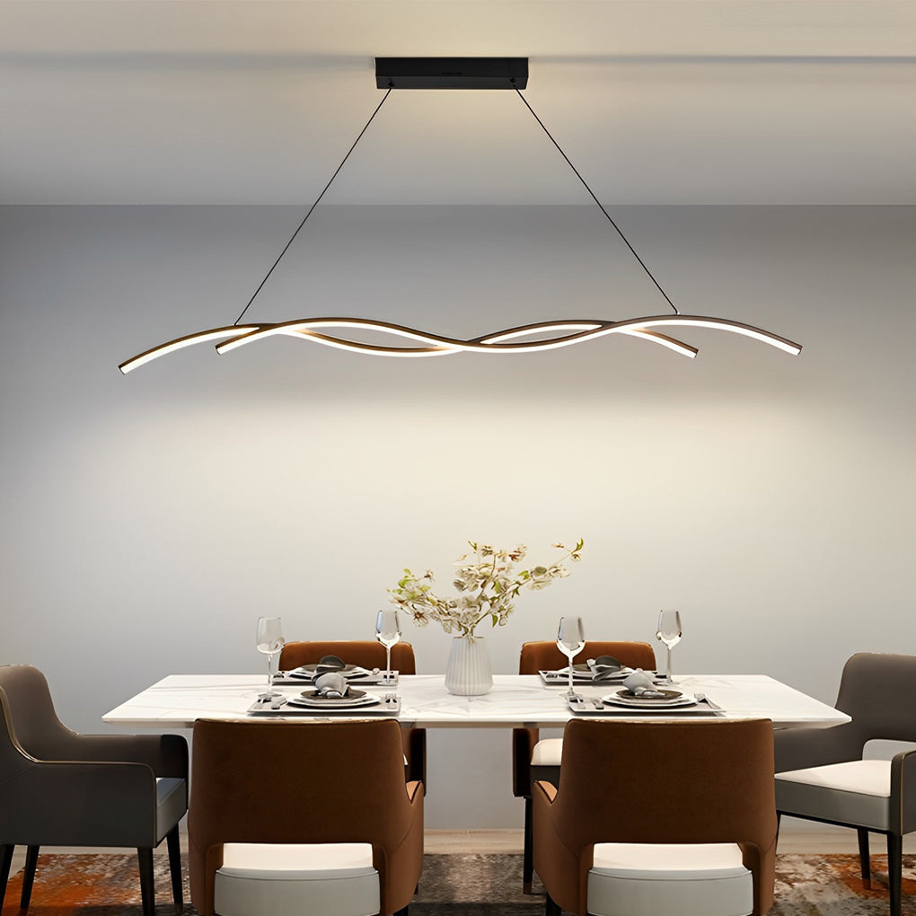 Double Wavy Minimalist LED Creative Modern Chandelier Hanging Ceiling Lamp