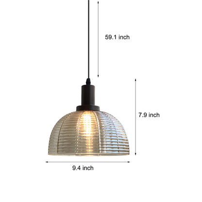 9.44 In. Vintage 1-Light Glass Dome Pendant Light