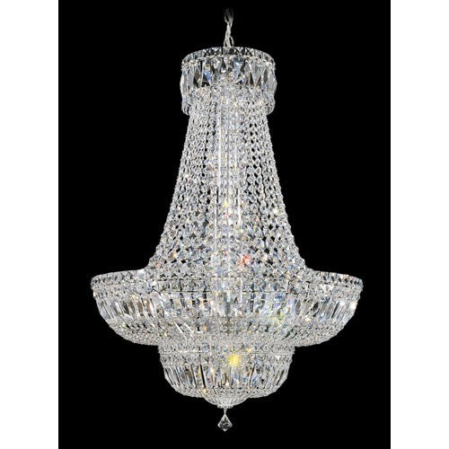 Crystal Deluxe Silver 23-Light Clear Spectra Crystal Pendant, 24W x 34H x 24D